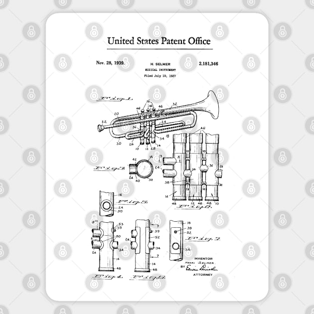 Trumpet Patent Black Magnet by Luve